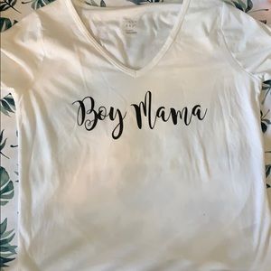 Boy mama shirt printed on a new day tee